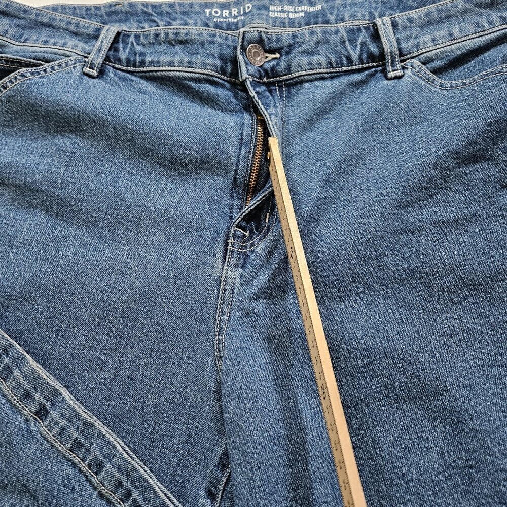 Torrid Jeans Womens 24R Blue Denim High Rise Carpenter Stretch Wide Leg Pockets - Picture 10 of 16